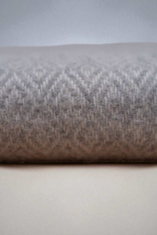 Stella Light Grey Brushed Lambswool Throw