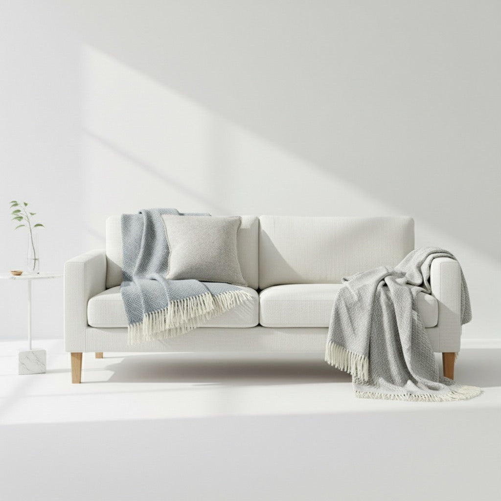 Samba Lead Grey Brushed Lambswool Throw