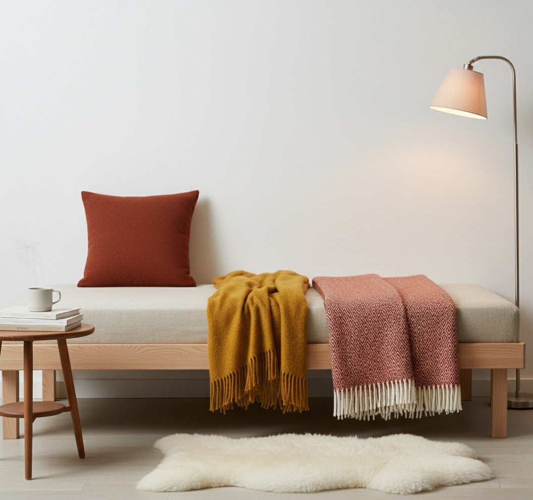 Stella Rust Brushed Lambswool Throw