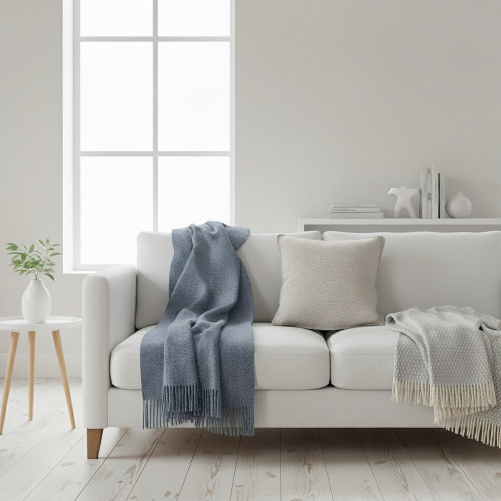 Stella Beige Lambswool Cushion Cover