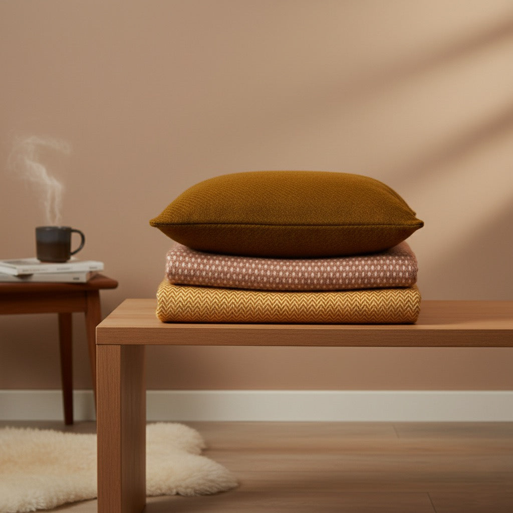 Knut Nougat Brushed Lambswool Throw