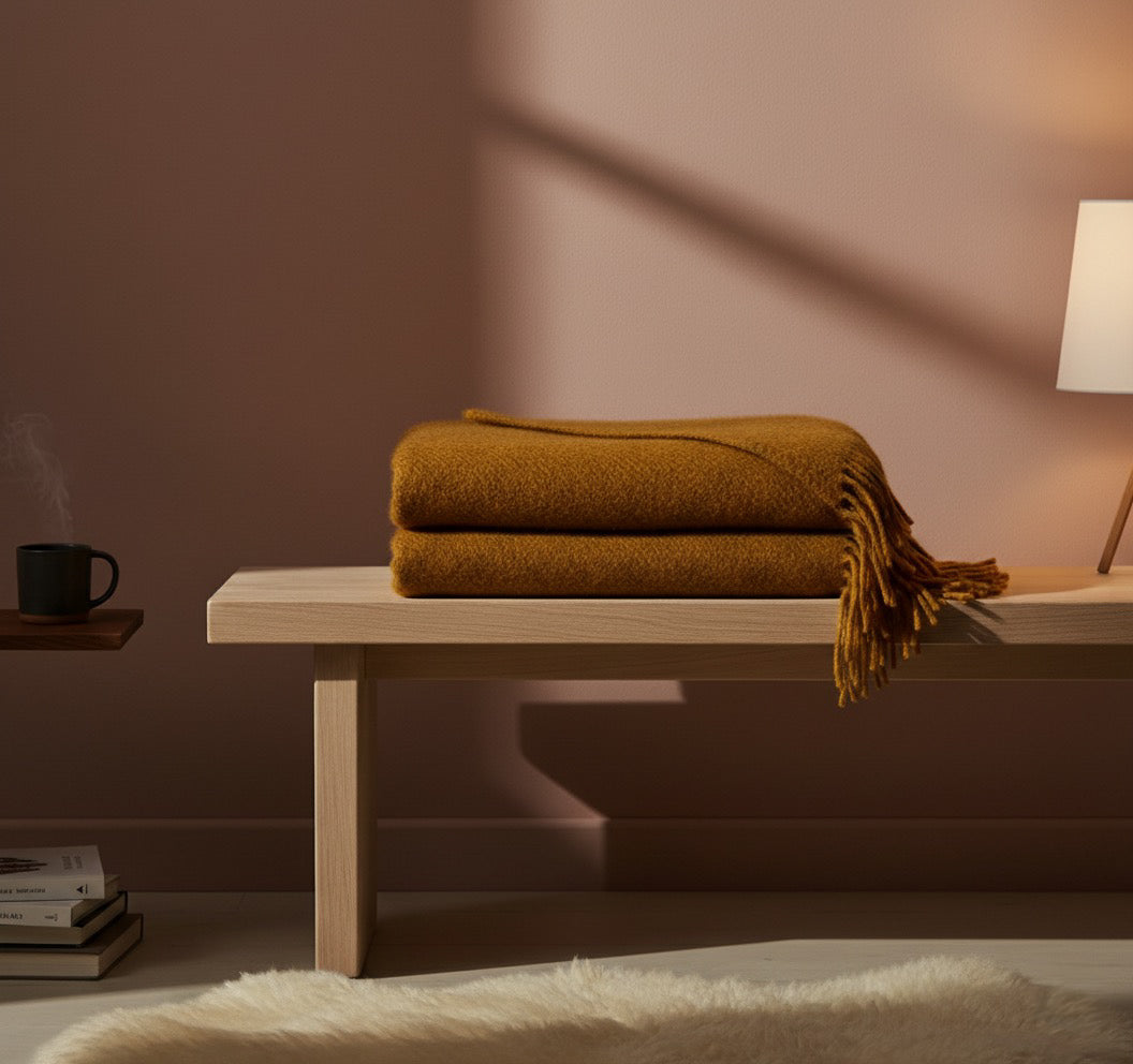 Gotland Caramel Brushed Gotland & Lambswool Throw