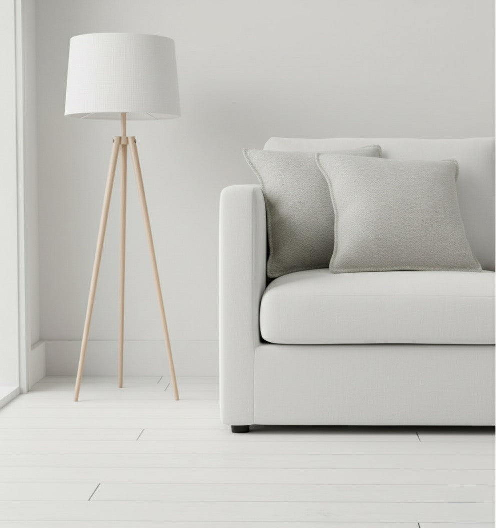 Stella Light Grey Lambswool Cushion Cover