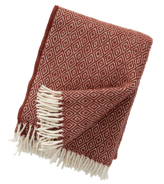 Stella Rust Brushed Lambswool Throw