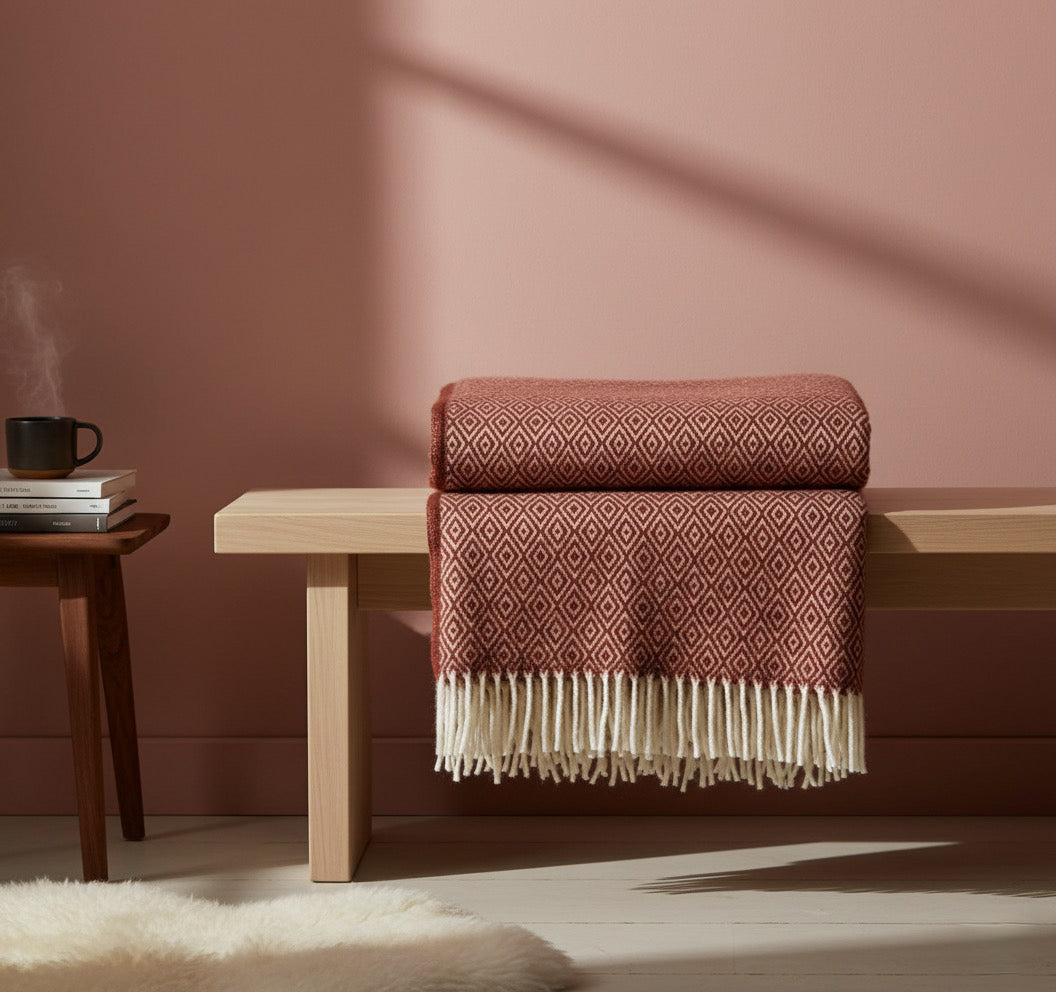Stella Rust Brushed Lambswool Throw