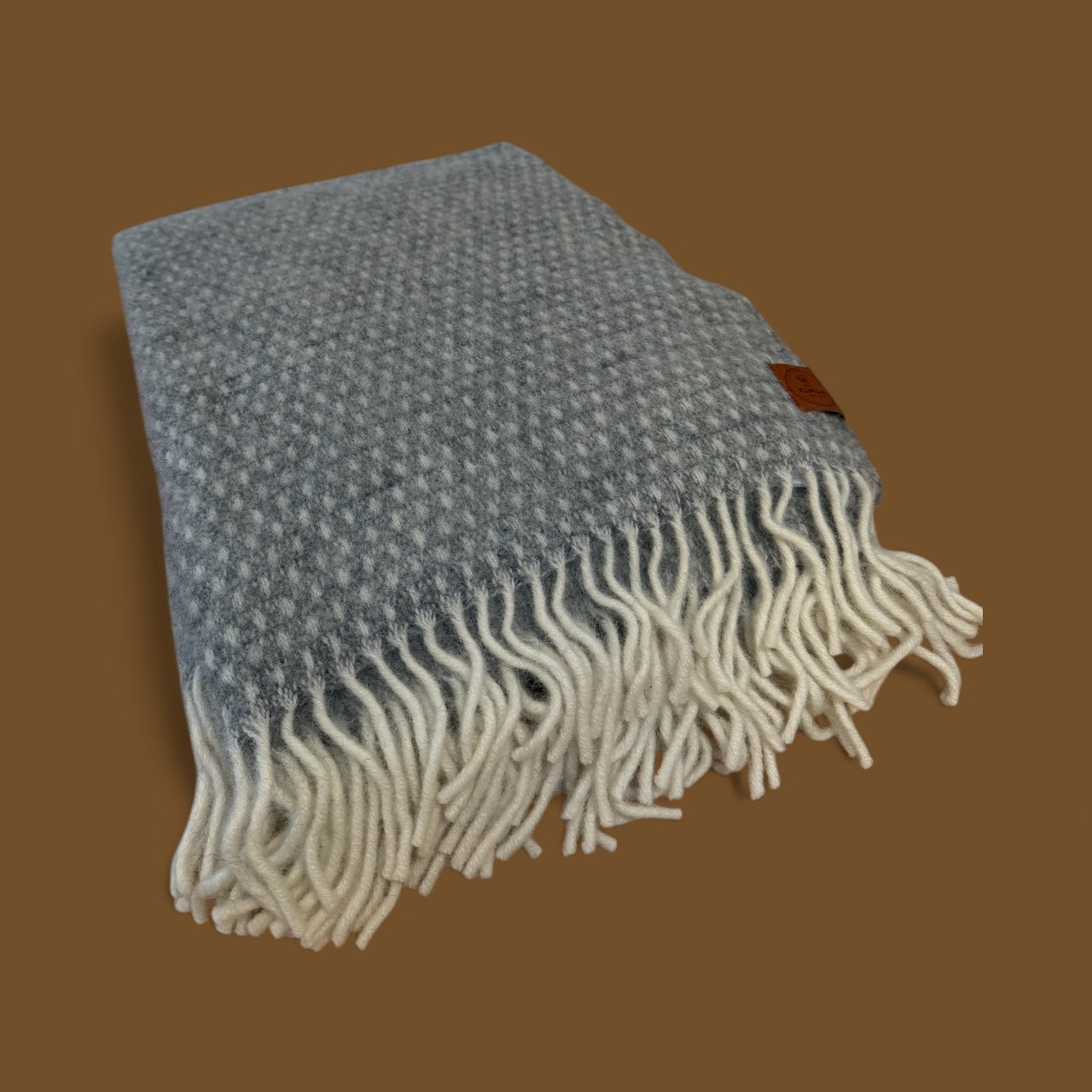 Knut Light Grey Brushed Lambswool Throw