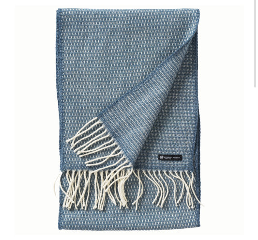 Hugo Dusty Blue Recycled Merino & New Merino Scarf