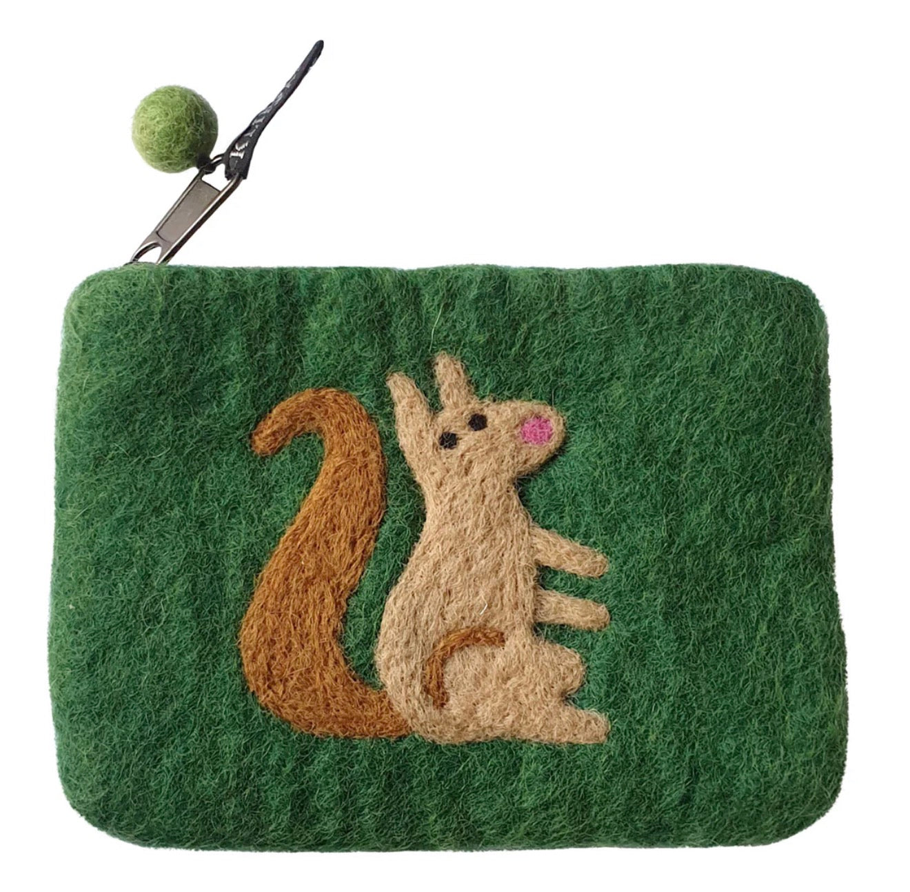 Squirrel Felted Wool Purse