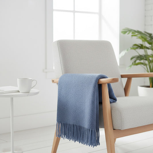 Gotland Infinity Blue Brushed Gotland & Lambswool Throw