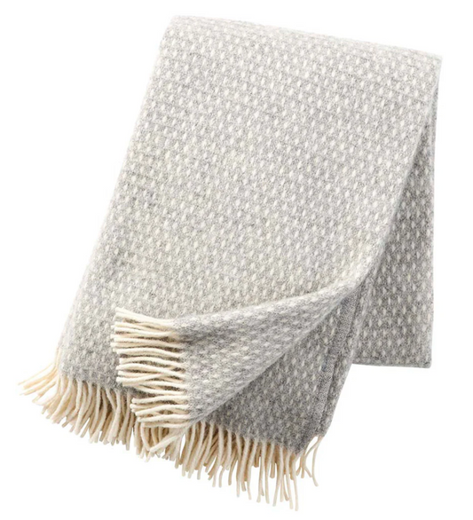 Knut Light Grey Brushed Lambswool Throw