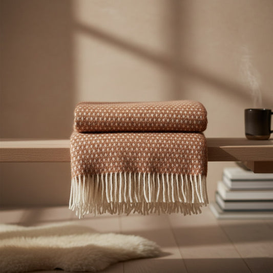 Knut Nougat Brushed Lambswool Throw