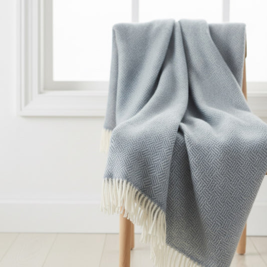 Samba Lead Grey Brushed Lambswool Throw