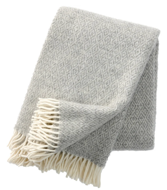 Stella Light Grey Brushed Lambswool Throw