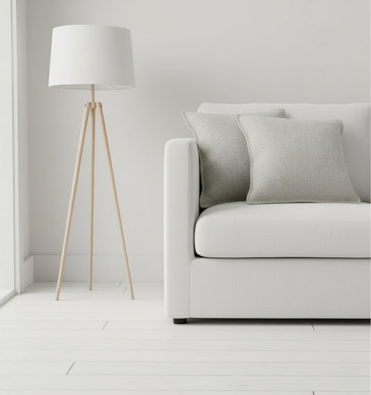 Stella Light Grey Lambswool Cushion Cover